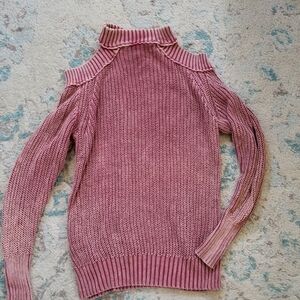 Pink off shoulders sweater dress